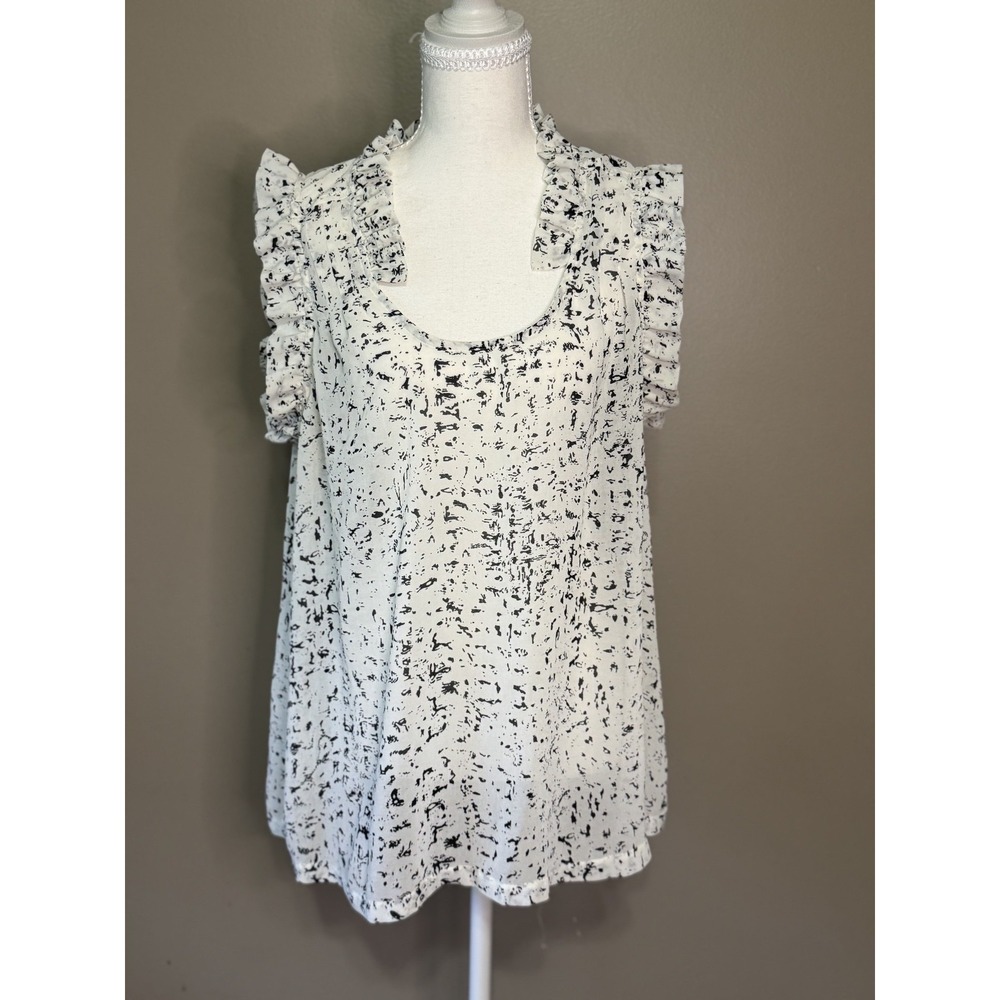 Women's Black and White Converse One Star Blouse Size XL
